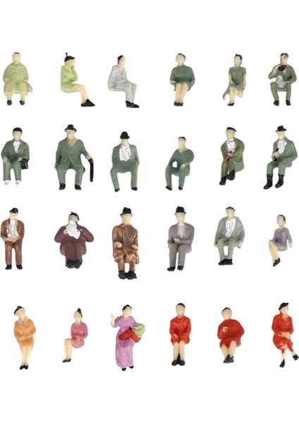 50 Adet 1/87 Minyatür Oturmuş Insanlar Park Için Model Boyalı Aksiyon Figürü (Yurt Dışından)