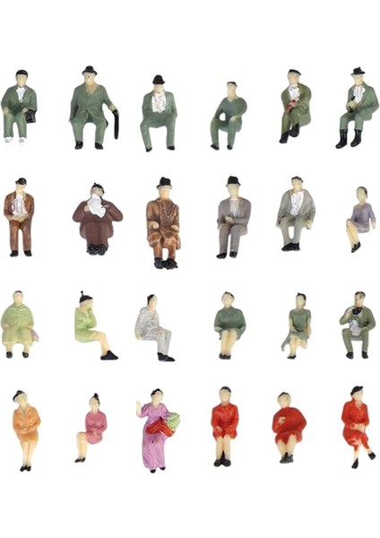 50 Adet 1/87 Minyatür Oturmuş Insanlar Park Için Model Boyalı Aksiyon Figürü (Yurt Dışından) modelleri