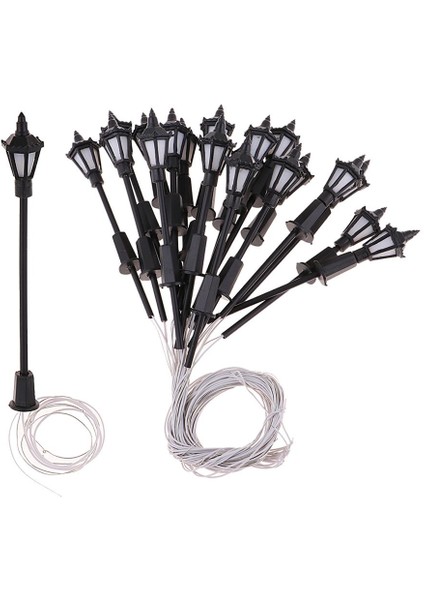 Model Park Manzara Dekorasyonları Için 20 Pc LED Street Light Lappost Ho Ölçeği (Yurt Dışından)