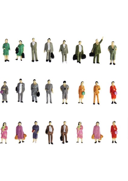 24 Adet Boyalı Insanlar Şekil Tren Demiryolu Mimarisi Sahne Ho 1:87 Ölçer (Yurt Dışından)