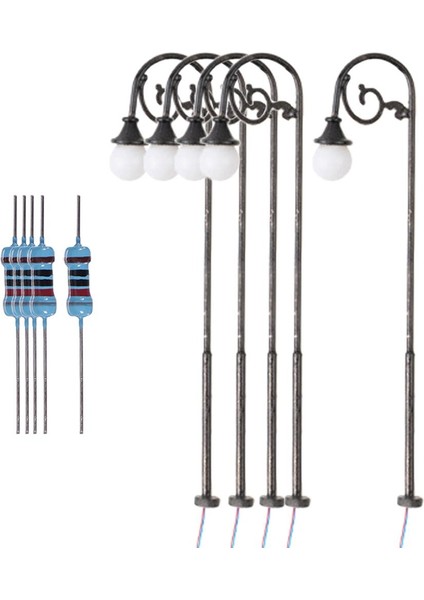 Retro 3V 1/87 LED Street Demiryolu Işıkları Sahnesi Mikro Peyzaj Düzeni Dekor (Yurt Dışından)