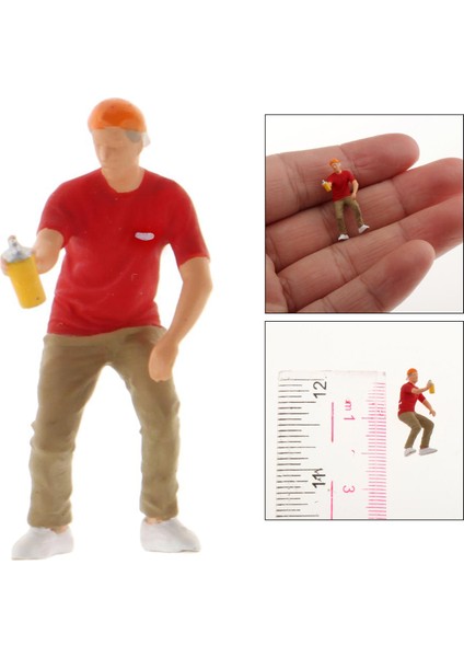 1:87 Diorama Grafiti Figür Reçinesi Insanlar Siku Boy Red Için Bebek Tren Yol Düzeni (Yurt Dışından) indirimleri
