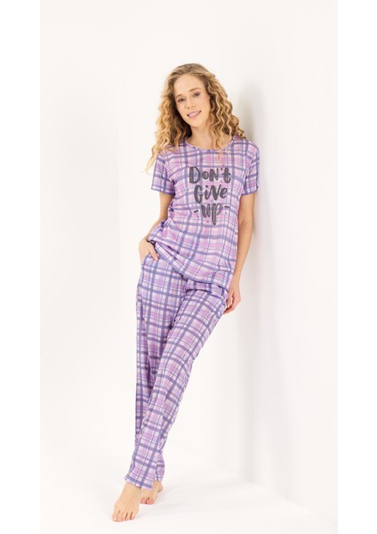 Yeni Inci Anne Kız 2 Adet Pamuk Ekose Pijama Takım 1905-376