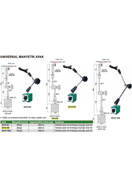 6210-80 Universal Manyetik Ayak