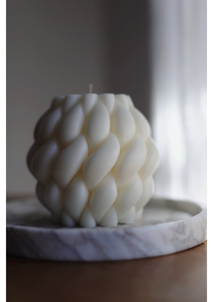 Büyük Örgü Dekoratif Kokulu Mum - Knot Candle Soya Wax