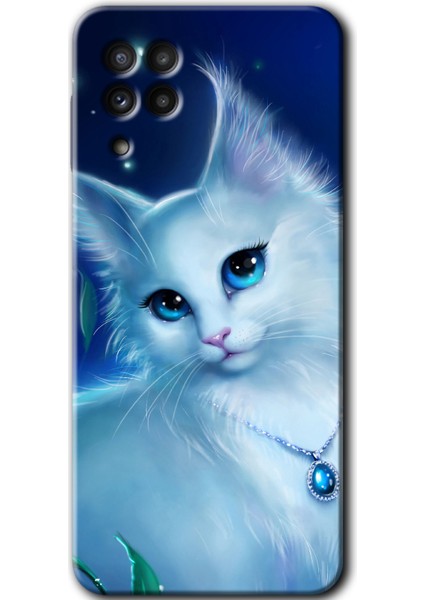 Samsung Galaxy A22 Kılıf Hd Desen Baskılı Arka Kapak - Cat Glance