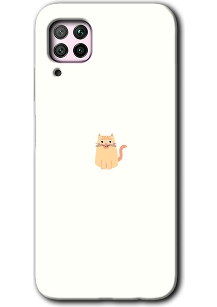 Huawei P40 Lite Kılıf Hd Desen Baskılı Arka Kapak - Cat Minimalism
