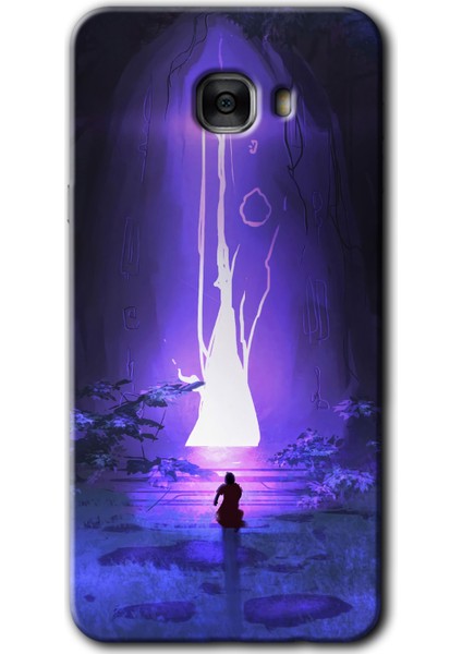 Samsung Galaxy C7 Kılıf Hd Desen Baskılı Arka Kapak - Wanderer Silhouette