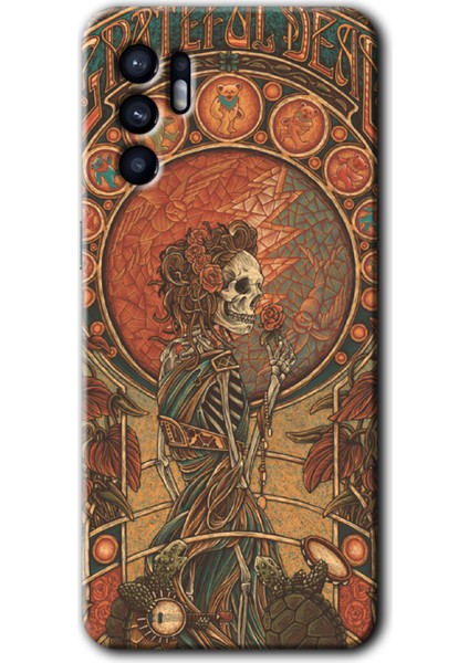 Oppo Reno 6 Kılıf Hd Desen Baskılı Arka Kapak - Iskelet Aşk