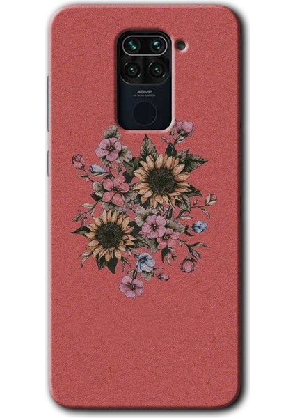 Xiaomi Redmi Note 9 Kılıf Hd Desen Baskılı Arka Kapak - Retro Çiçek