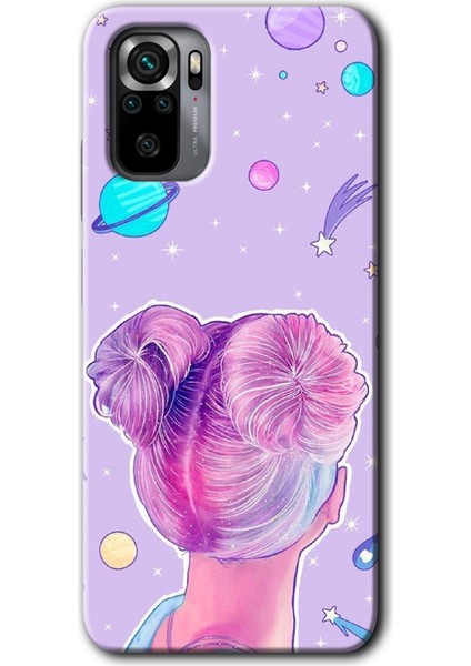 Xiaomi Redmi Note 10S Kılıf Hd Desen Baskılı Arka Kapak - Uzaylı Kız