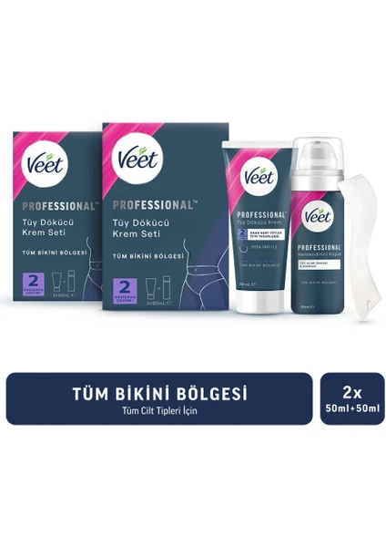 Bikini Bölgesi Tüy Dökücü Krem Seti 50 ml + 50 ml x 2