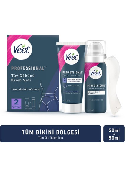 Professional Bikini Bölgesi Tüy Dökücü Krem Seti 50 Ml+50 ml