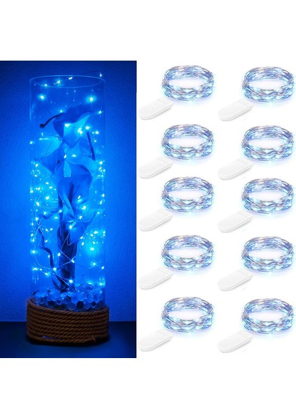 10 x 3 M Gümüş Tel Lamba Mavi (Yurt Dışından)