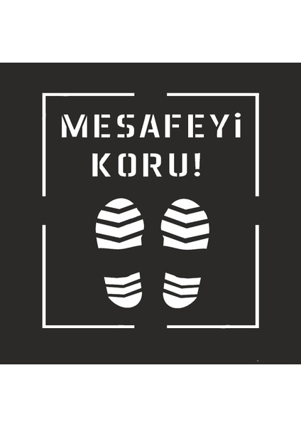 Mesafeyi Koru Boyama Şablonu/40x40cm/kompozit