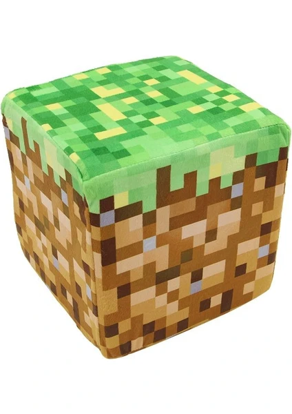 Minecraft Çim Blok Küp Yastık Minder Peluş Oyuncak 10CM