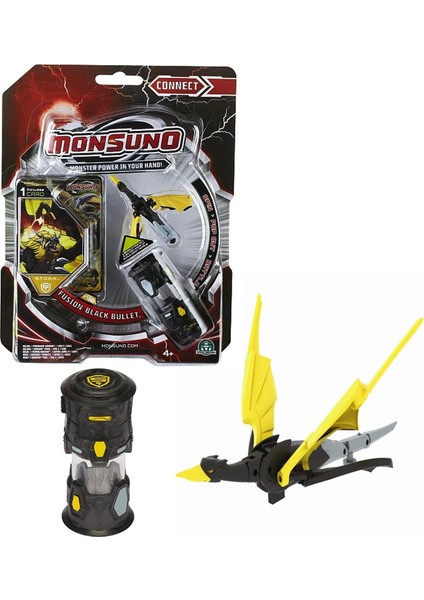 Monsuno, Lisanslı Fusion Black Bullet Figür, Fırlatma Kapsülü ve Oyun Kartı