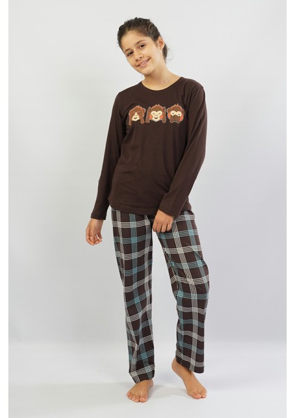Pamuklu Kız Çocuk Uzun Kol Pijama Takım