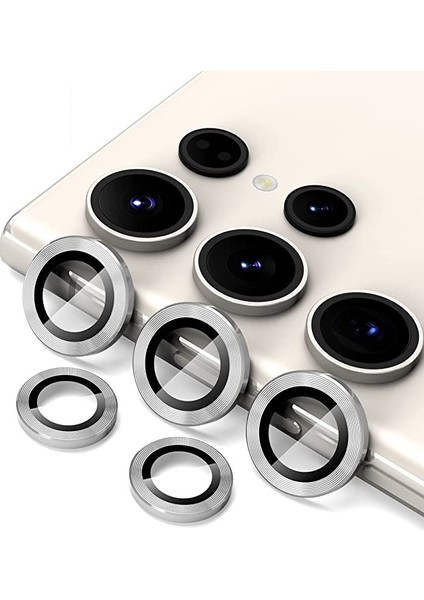 Samsung Galaxy S23 Ultra S918 Uyumlu Kamera Lens Koruyucu Kırılmaz Metal Çerçeveli Kamera Lens Koruma