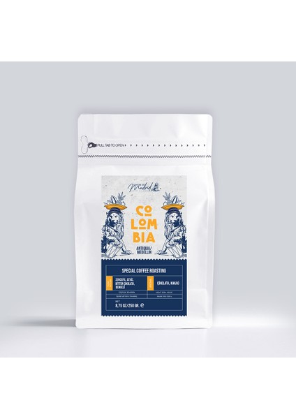 Colombia Antiquia Medellin Çekirdek Kahve 250 gr