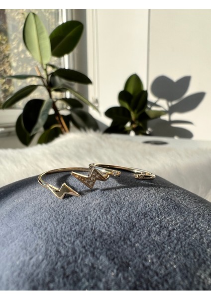 14 Ayar Altın Çift Taşlı Açık İnce Yüzük KRS0011-14GRZ modelleri