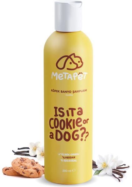 Organik Köpek Banyo Şampuanı Cookie, Doğal Koku Giderici, Yavru Ve Hassas Ciltlere Uygun - 250 ML