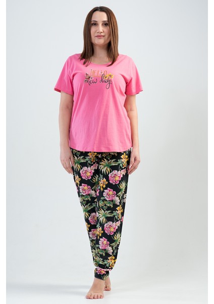 Kadın O. Büyük Beden Kısa Kol Pijama Takım