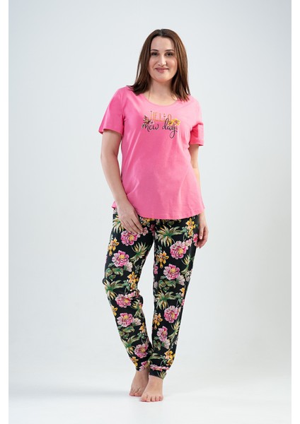 Kadın O. Büyük Beden Kısa Kol Pijama Takım