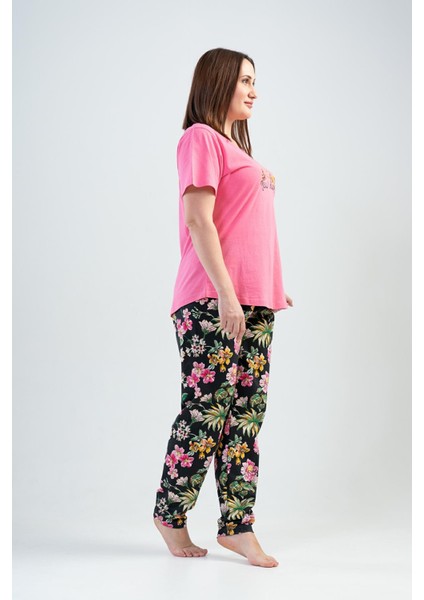 Kadın O. Büyük Beden Kısa Kol Pijama Takım