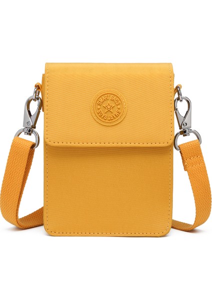 Küçük Telefonluk Kadın Çantası Krinkıl Kumaş 3173 Hardal