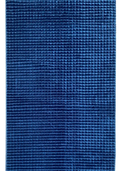 Yıkanabilir Kaymaz Taban Elit Post Peluş Lacivert Kesme Yolluk Halı 100 x 775 cm
