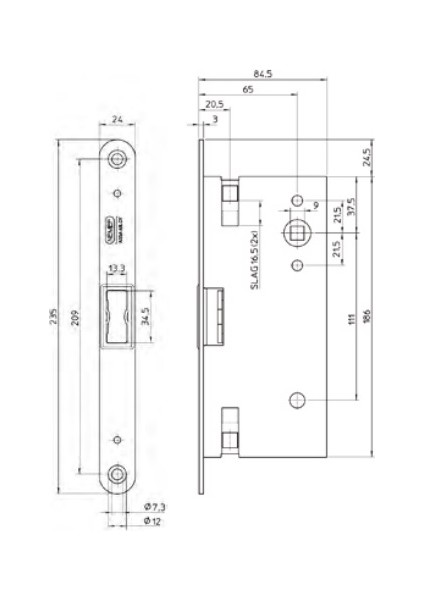 Assa Abloy 1921 Barelli Tip Panik Fonksiyonlu Gömme Kilit  Pasif Kanat