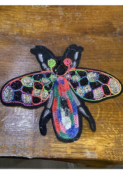 21X25 cm Nakış ve Pul Payet Işlemeli Sinek Aplike Arma Yama Dikiş Aksesuarı