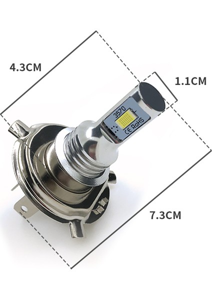 Bajaj Pulsar LED Xenon Far Ampulu Şimşek Etkili Csp Femex Nova H4 1 Adet