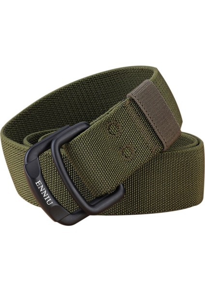 Çift Halkalı Toka Naylon Elastik Streç Kanvas Kemer (Yurt Dışından)