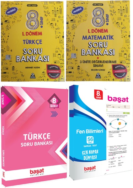 Başat Yayınları Örnek Akademi 8. Sınıf Lgs 1.dönem Türkçe-Matematik Soru + Başat Yaprak Test