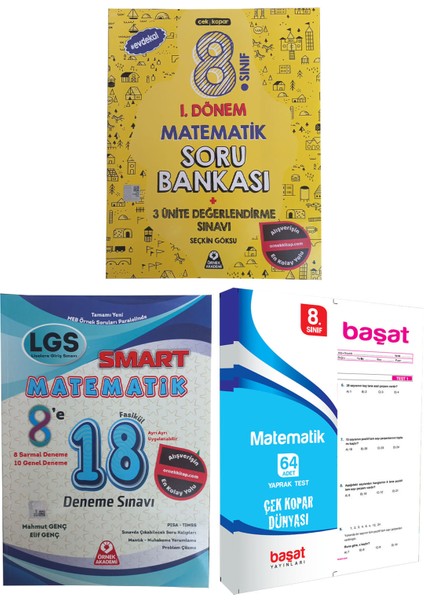 Başat Yayınları Örnek Akademi 8. Sınıf Lgs 1.dönem Matematik Soru + Yaprak Test + 18 Deneme