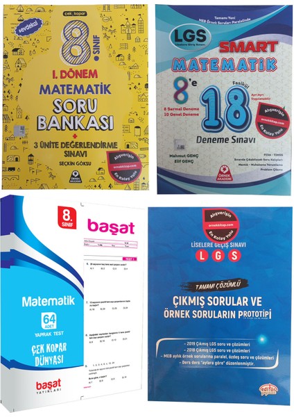 Başat Yayınları Örnek Akademi 8. Sınıf Lgs 1.dönem Matematik + Çıkmış-Yaprak Test-Deneme Seti