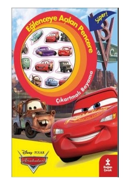 Disney Pixar Arabalar Eğlenceye Açılan Pencere Çıkartmalı Boyama