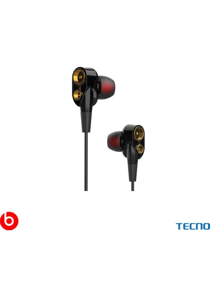 Hot Beats 3D Hifi 4 Hoparlörlü Camon 19 Neo 2 3.5mm Jack Girişli Kablolu Mikrofonlu Kulaklık Siyah fırsatları