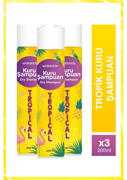 Tropik Kuru Şampuan 200 ml 3 Adet