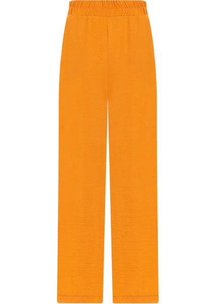 Kadın Geniş Kesim Elastik Bel Tam Boy Pantolon 1011 Turuncu indirimleri