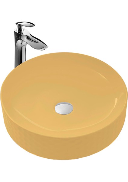 Paula Matt Ocher Yellow Çanak Lavabo