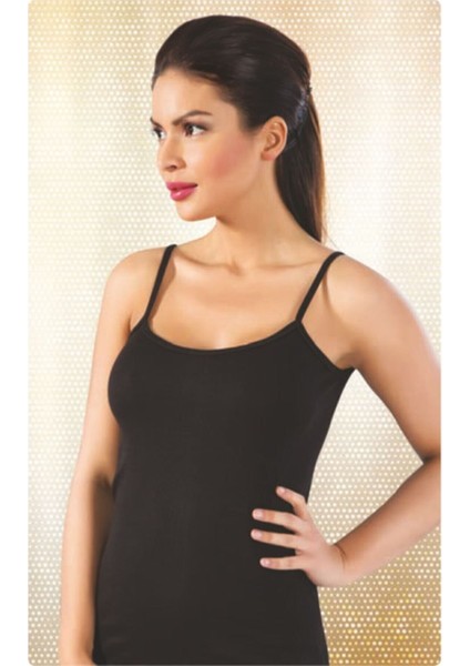 3'lü Paket Pamuklu Ribana Kumaş Ip Askılı Kadın Atlet 050