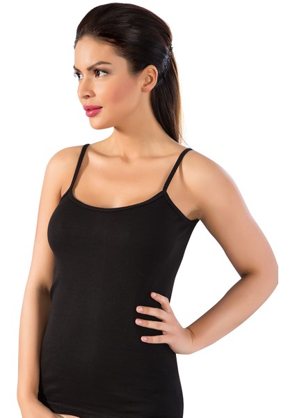 2'li Ekonomik Paket %100 Pamuklu Ribana Ince Askılı Bayan Atlet