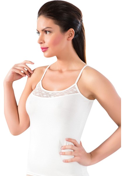 2'li Paket, Bambu Kumaş, Ip Askılı, Yakası Dantelli, Likralı Kadın Atlet fiyatları