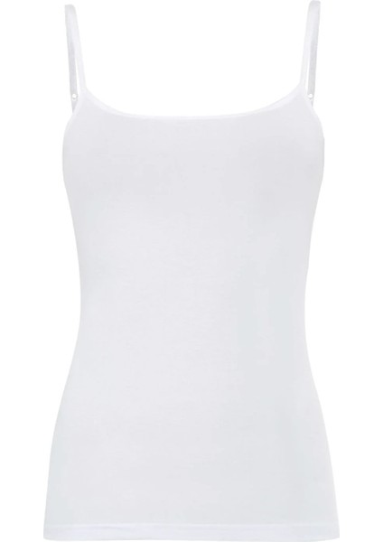 10 Adet, Ekonomik Paket Kadın Ip Askılı Ayarlanabilir Askılı Atlet % 92 Pamuk % 8 Likra Beyaz fiyatları