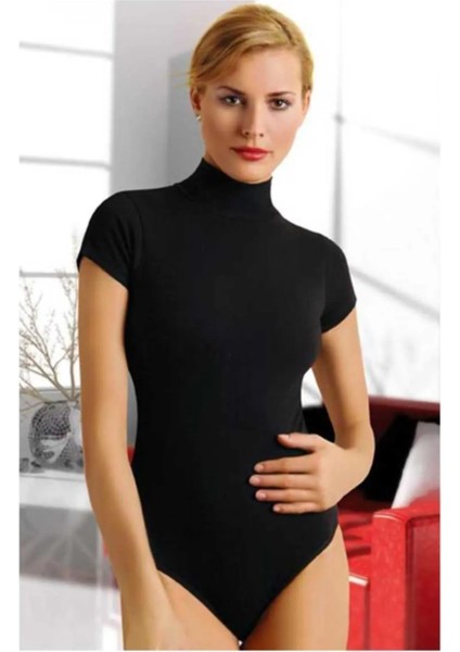 3 Adet, Kadın Likralı Pamuklu Balıkçı Yaka Kısa Kol Çıtçıtlı Body %92 Cotton %8 Likra Siyah fiyatları