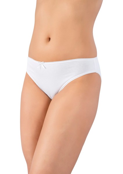 10'lu Ekonomik Paket, Pamuklu & Likralı, Penye Dokuma, Kadın Bikini Slip Külot 1085