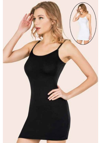 10 Adet, Ekonomik Paket Bayan Penye Kombinezon %45 Pamuk %45 Viskon %10 Likra Beyaz modelleri